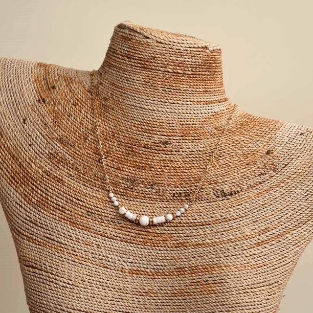Ras du cou chaine et jonc en howlite