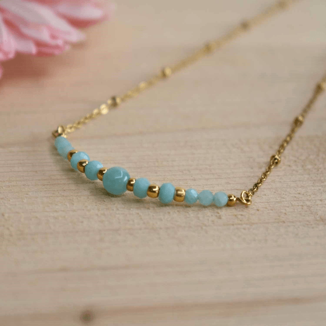 Ras du cou chaine et jonc en amazonite