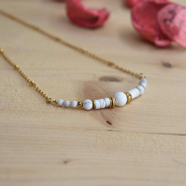 Ras du cou chaine et jonc en howlite