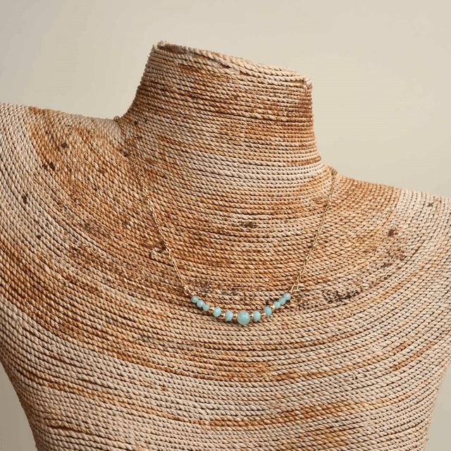 Ras du cou chaine et jonc en amazonite