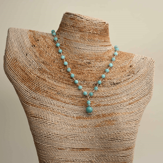 Ras du cou V en amazonite