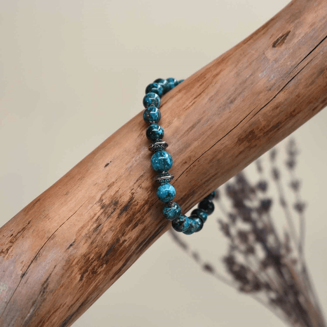 Bracelet Femme en pierres de 6 mm - Chrysocolle