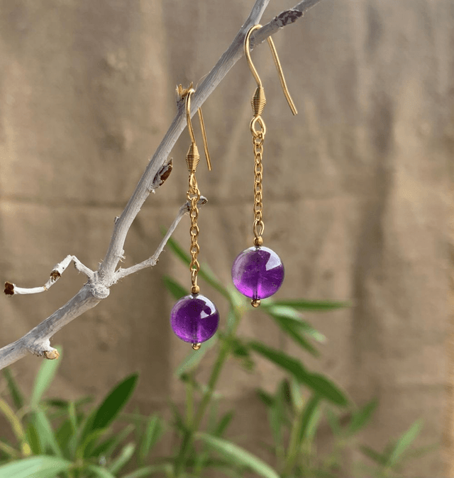 Boucles d&#039;oreilles en améthyste 